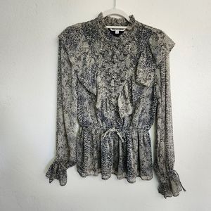 Walter Baker Grey Chiffon Snake Blouse